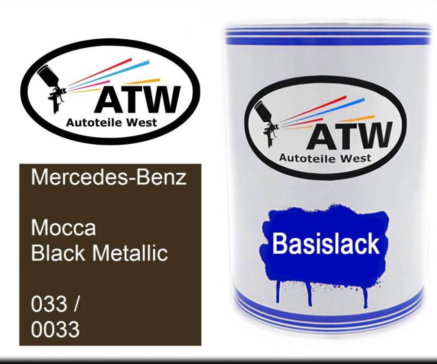 Mercedes-Benz, Mocca Black Metallic, 033 / 0033: 500ml Lackdose, von ATW Autoteile West.